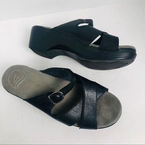 Dansko Maryjane Slides black Sandals size 39 8.5